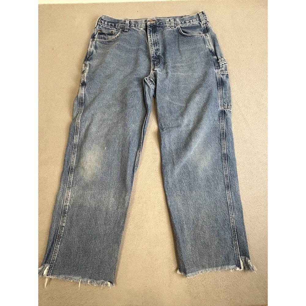 Carhartt Relaxed Fit Carpenter Jeans Mens Size 40 X 30 Work‎ Blue Denim B171 DST